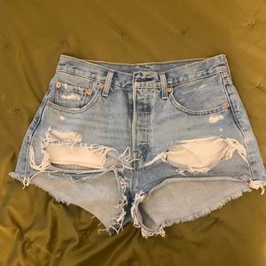 Levi’s 501 distressed jean shorts